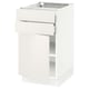 White SEKTION kitchen cabinet; modern, sleek design with drawers, smooth surfaces.