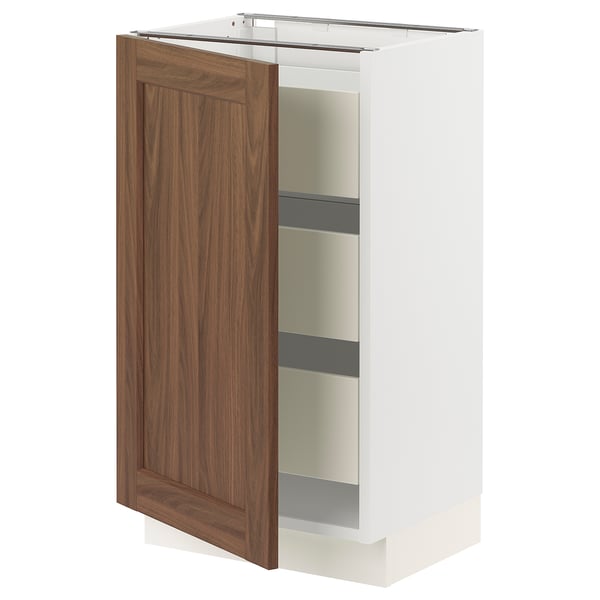 Ikea SEKTION walnut white kitchen cabinet.