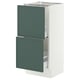 SEKTION / MAXIMERA Base cabinet with 2 drawers, white/Aspudden dark gray-green, 15x15x30 "