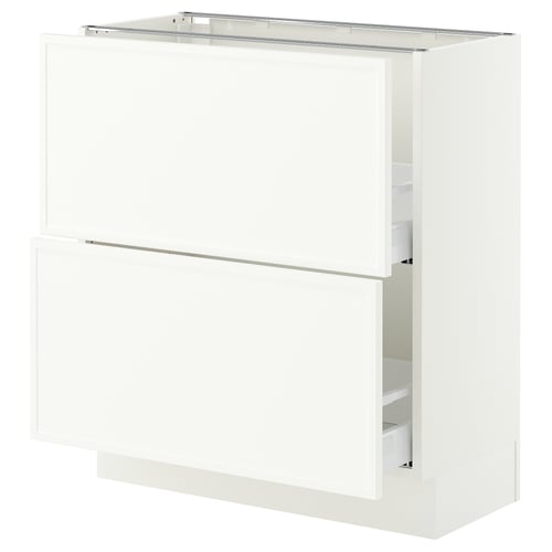 SEKTION / MAXIMERA Base cabinet with 2 drawers, white/Aspudden matt white, 30x15x30 "