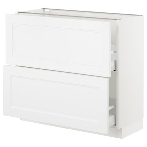 SEKTION white kitchen cabinet, modern design, fiberboard and particleboard construction, with a smooth, rectangular shape and sleek handles.