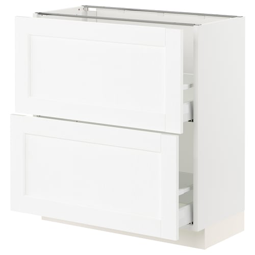 This image the ikea SEKTION kitchen cabinet in white with a classic look and smooth wood grain texture.