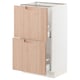 SEKTION white kitchen cabinet with light bamboo drawers and doors.