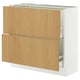 SEKTION kitchen cabinet in oak veneer with two drawers. White frame, rectangular shape, modern design.