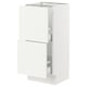 White SEKTION kitchen cabinet with vallstena fronts, rectangular, minimalist design, two drawers.