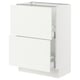 SEKTION white kitchen cabinet, sleek modern design, slim vertical drawers, metallic hardware.