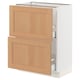SEKTION kitchen cabinet with two oak drawers, white frame.
