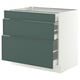 SEKTION / MAXIMERA Base cabinet with 3 drawers, white/Aspudden dark gray-green, 36x24x30 "