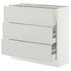 SEKTION / MAXIMERA Base cabinet with 3 drawers, white/Aspudden light gray, 36x15x30 "