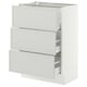 SEKTION / MAXIMERA Base cabinet with 3 drawers, white/Aspudden light gray, 24x15x30 "