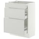 SEKTION / MAXIMERA Base cabinet with 3 drawers, white/Aspudden light gray, 24x15x30 "