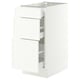 SEKTION / MAXIMERA Base cabinet with 3 drawers, white/Aspudden matt white, 15x24x30 "