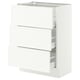 SEKTION / MAXIMERA Base cabinet with 3 drawers, white/Aspudden matt white, 24x15x30 "