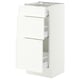 SEKTION / MAXIMERA Base cabinet with 3 drawers, white/Aspudden matt white, 15x15x30 "