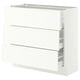 SEKTION / MAXIMERA Base cabinet with 3 drawers, white/Aspudden matt white, 36x15x30 "
