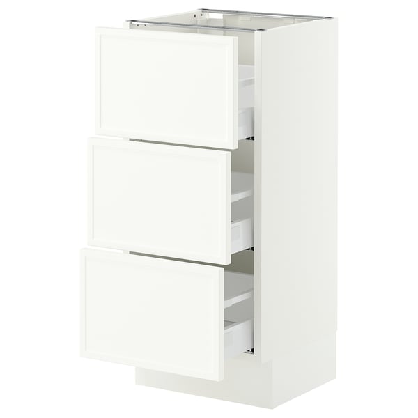 SEKTION / MAXIMERA Base cabinet with 3 drawers, white/Aspudden matt white, 15x15x30 "