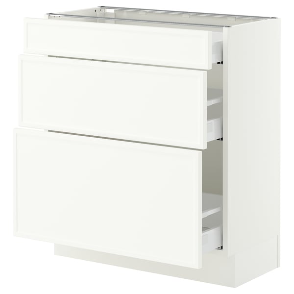 SEKTION / MAXIMERA Base cabinet with 3 drawers, white/Aspudden matt white, 30x15x30 "
