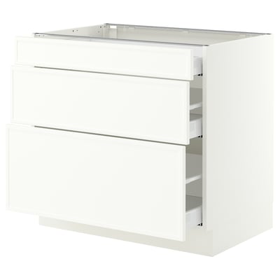 SEKTION / MAXIMERA Base cabinet with 3 drawers, white/Aspudden matt white, 36x24x30 "