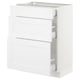 White SEKTION kitchen cabinet, rectangular with two drawer fronts, part of IKEAs kitchen system.