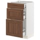 This image shows an ikea SEKTION kitchen cabinet with walnut finish and three drawers.