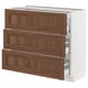 SEKTION kitchen unit in white and brown wood grain, three drawer design.