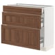 Ikea SEKTION kitchen unit, white & walnut, 3 drawers, rectangular.