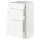 White SEKTION kitchen cabinet with pull-out drawers.