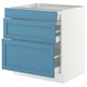 SEKTION / MAXIMERA Base cabinet with 3 drawers, white/Lerhyttan blue, 30x24x30 "