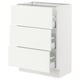 Depicts a white SEKTION kitchen cabinet with three drawers.