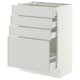 SEKTION / MAXIMERA Base cabinet with 4 drawers, white/Aspudden light gray, 24x15x30 "