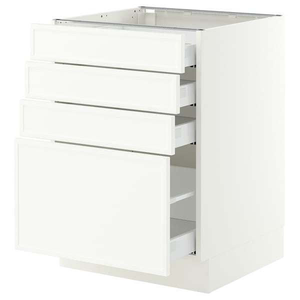SEKTION / MAXIMERA Base cabinet with 4 drawers, white/Aspudden matt white, 24x24x30 "