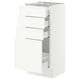 SEKTION / MAXIMERA Base cabinet with 4 drawers, white/Aspudden matt white, 15x15x30 "