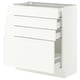 SEKTION / MAXIMERA Base cabinet with 4 drawers, white/Aspudden matt white, 30x15x30 "