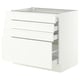 SEKTION / MAXIMERA Base cabinet with 4 drawers, white/Aspudden matt white, 36x24x30 "