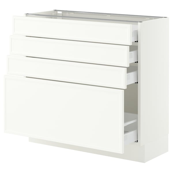SEKTION / MAXIMERA Base cabinet with 4 drawers, white/Aspudden matt white, 36x15x30 "