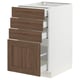 SEKTION kitchen unit, white and walnut, four drawers, wooden finish, rectangular.