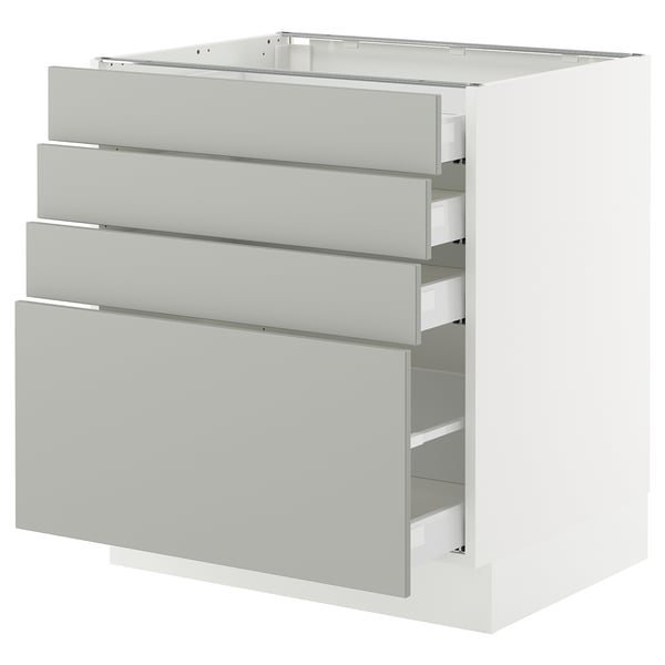SEKTION light grey kitchen cabinet, rectangular, four-drawer design, smooth finish.