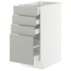 A SEKTION kitchen cabinet in light grey with multiple drawers. The cabinet a sleek, modern design with a sturdy frame.