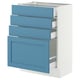 SEKTION / MAXIMERA Base cabinet with 4 drawers, white/Lerhyttan blue, 24x15x30 "