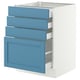 SEKTION / MAXIMERA Base cabinet with 4 drawers, white/Lerhyttan blue, 24x24x30 "