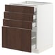 SEKTION kitchen unit, white & brown oak, four drawers, sleek modern design.