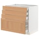SEKTION kitchen cabinet with light oak drawers, white frame, four large drawers, sturdy and sleek design.