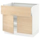 Wooden kitchen cabinet unit with light ash finish and white frame, featuring drawers and adjustable shelves.