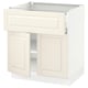 SEKTION kitchen cabinet in off-white with a traditional design. It two doors and one adjustable shelf.