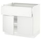 SEKTION kitchen cabinet in white with minimalist design, featuring a 3/4 open drawer and adjustable shelves.