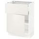 SEKTION white kitchen cabinet with veddinge smooth fronts, adjustable shelves, and medium drawer.