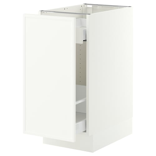 SEKTION / MAXIMERA Base cabinet with pull-out storage, white/Aspudden matt white, 15x24x30 "