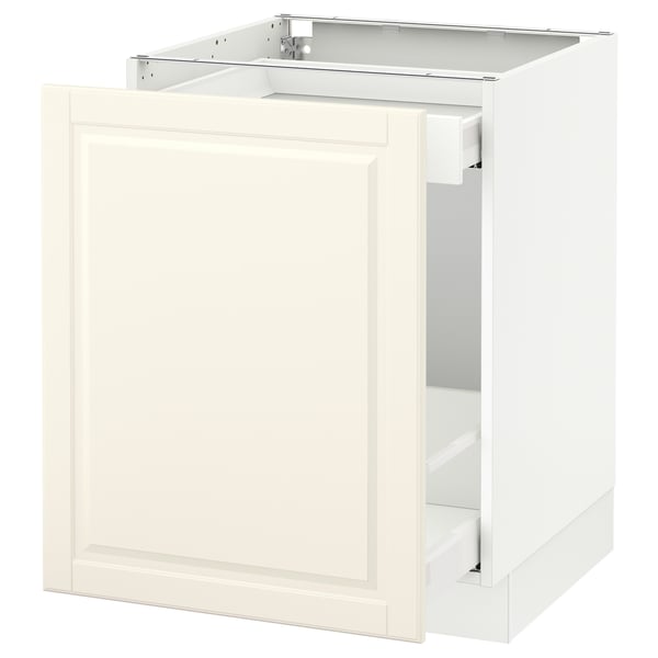 Ikea SEKTION off-white kitchen cabinet with drawer, traditional design, smooth surface.