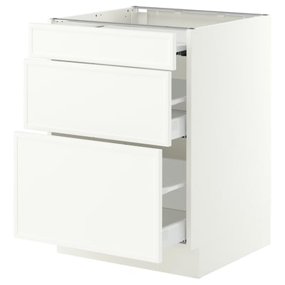 SEKTION / MAXIMERA Bc w pull-out work surface/2drw, white/Aspudden matt white, 24x24x30 "