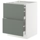 SEKTION kitchen cabinet in green-mm, with drawers.
